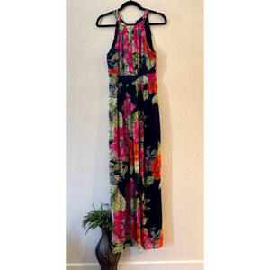 Eliza J Chiffon Floral Print Maxi Dress